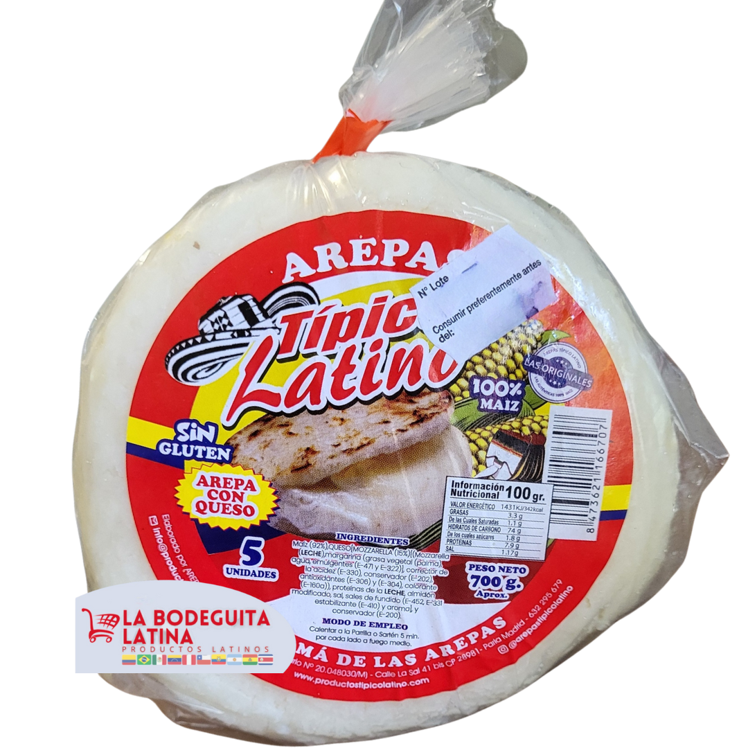 Arepas con Queso 700 gr 5 unidades