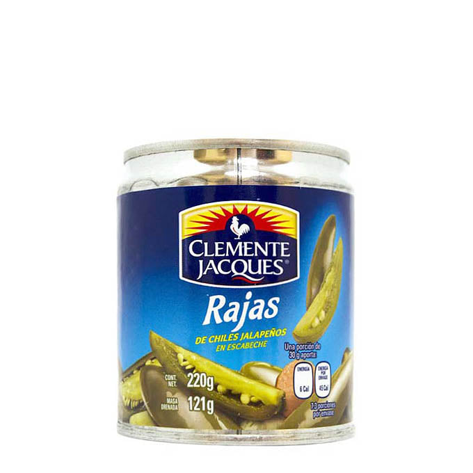 Rajas de jalapeños Enteros 220gr