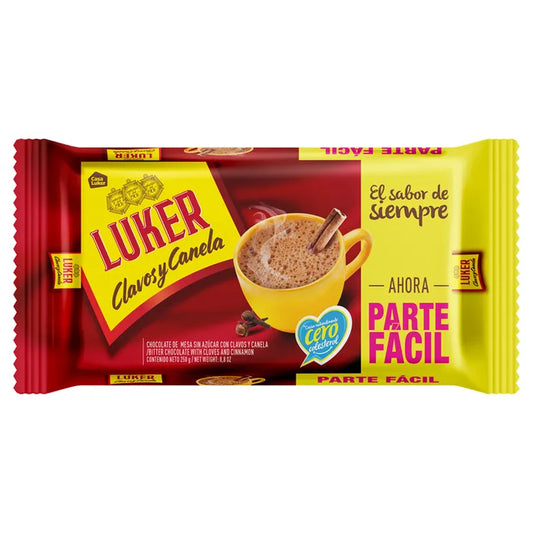 Chocolate Luker  Clavos y canela 250gr