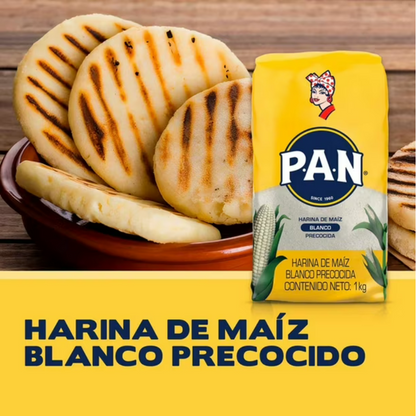 Arepas venezolanas preparadas con Harina P.A.N. Blanca 1kg